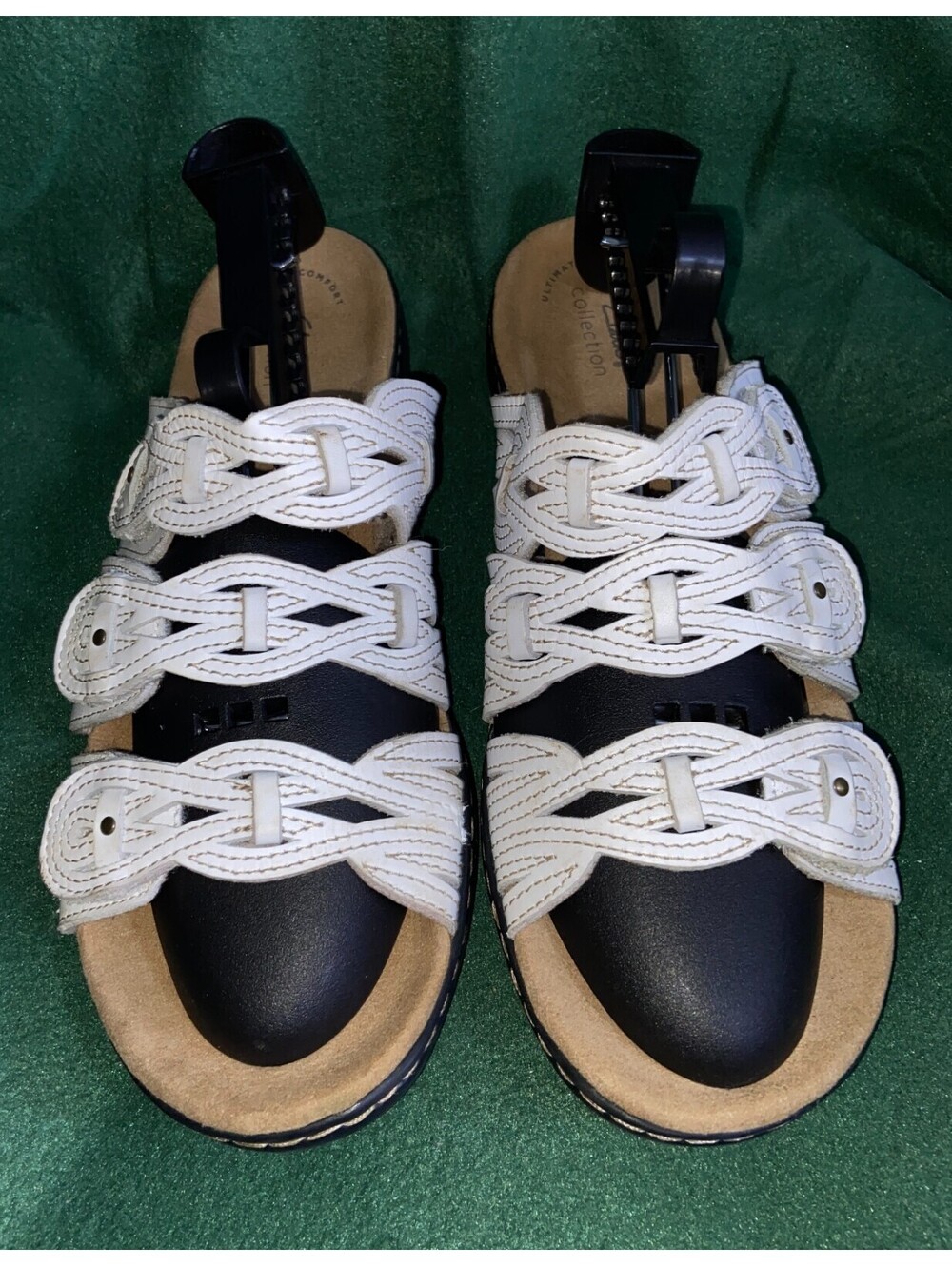Clarks Leisa Faye White Slide Sandals Women Size US 9.5 M UK 7 EU 41 Comfort Col